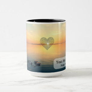 Heartbeat Ripples Lake Sunrise Mug
