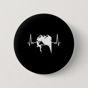 Heartbeat Rock Climbing Bouldering Mountain Climbe 2 Inch Round Button