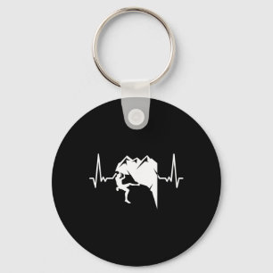 Heartbeat Rock Climbing Bouldering Mountain Climbe Keychain