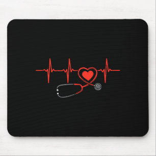 Heartbeat Scrub Valentine Nurse Valentines Day Rn  Mouse Pad