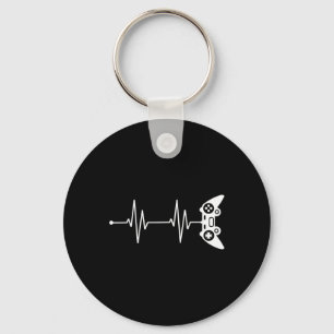 Heartbeat Shirt Gift For Video Game Lover Video Ga Keychain