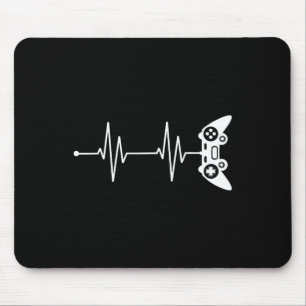 Heartbeat Shirt Gift For Video Game Lover Video Ga Mouse Pad