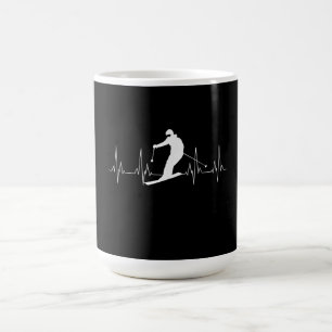 Heartbeat Skiing Gift For Skiers Coffee Mug