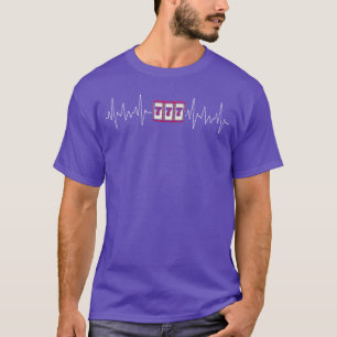 Heartbeat Slot Machine Casino Gambling Poker funny T-Shirt