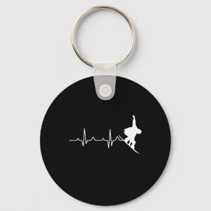 Heartbeat Snowboarding For Winter Lovers And Board Keychain