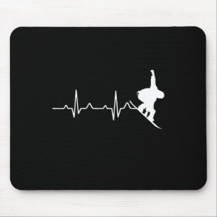 Heartbeat Snowboarding For Winter Lovers And Board Mouse Pad