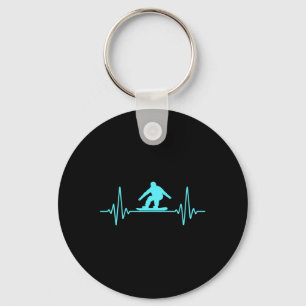Heartbeat Snowboarding Snowboard Mountain Winter  Keychain
