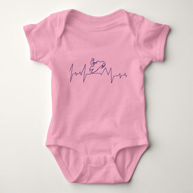 Heartbeat Snowmobiler Baby Bodysuit (Front)