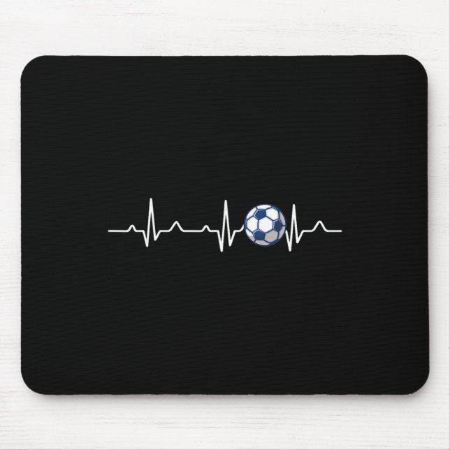 Heartbeat Soccer Lover Gift  Mouse Pad (Front)