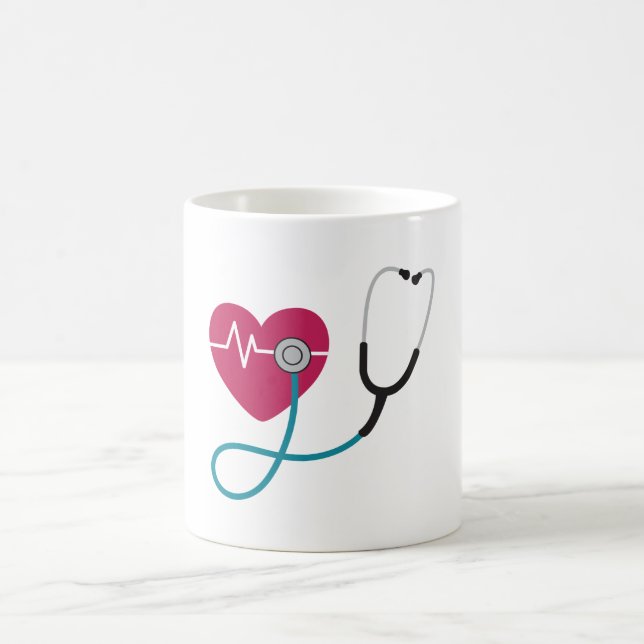 Heartbeat Stethoscope Coffee Mug (Center)