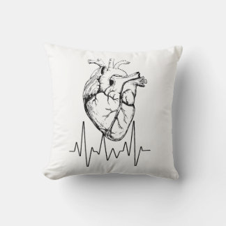 Heartbeat Throw Pillow