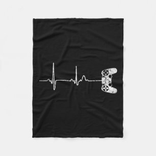 Heartbeat Video Game Lover Gift Shirt Fleece Blanket