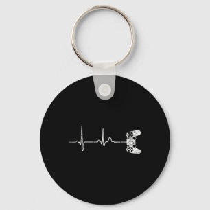 Heartbeat Video Game Lover Gift Shirt Keychain