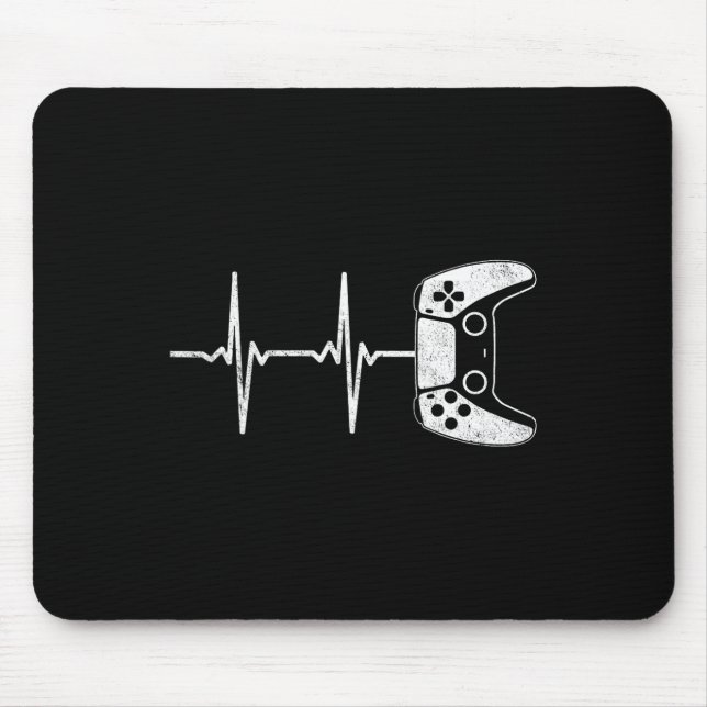 Heartbeat Video Games Gaming Boys Teens Men  Mouse Pad (Front)