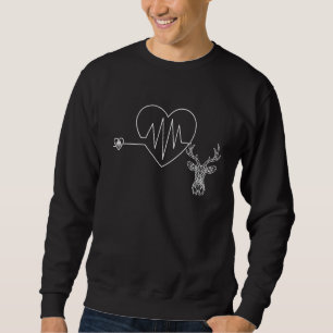 Heartbeat Whit Heart Deer Imprint Costume With For Sweatshirt