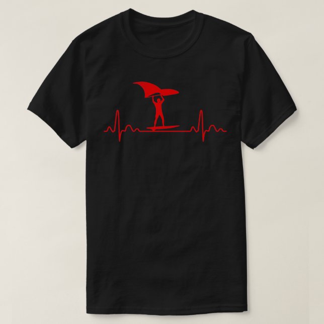 Heartbeat Wing Foiling Surfing Surfer Gift Idea Cl T-Shirt (Design Front)