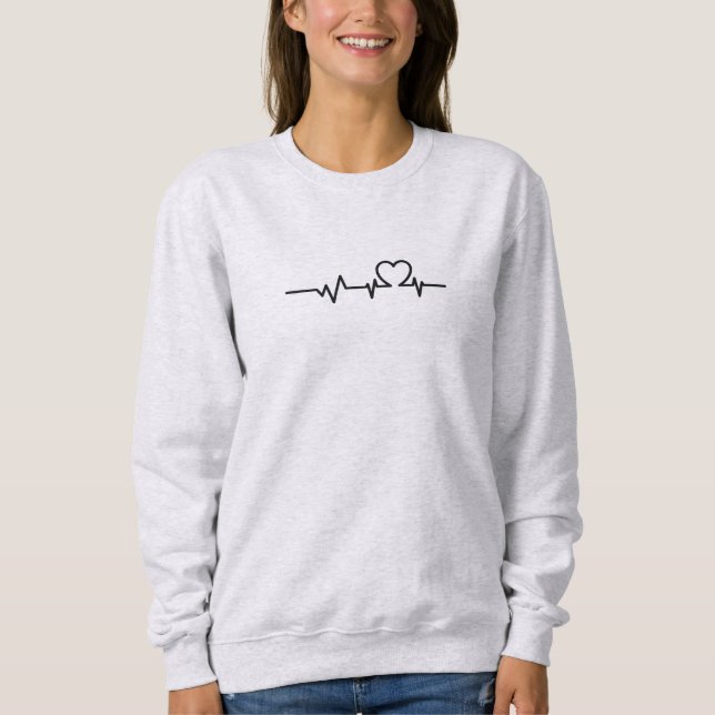Heartbeat with Heart  t shirt (Front)