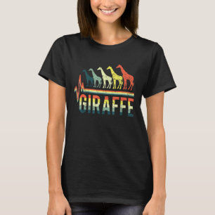 Heartbeat Word Giraffe Animal T-Shirt