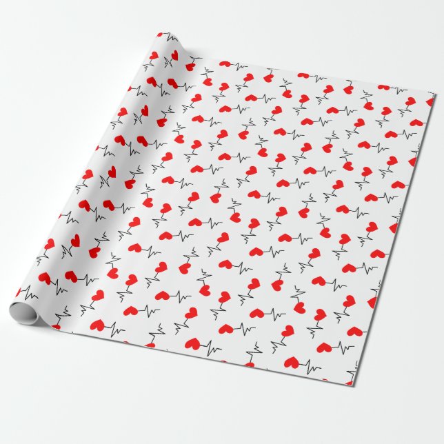 Heartbeat Wrapping Paper (Unrolled)