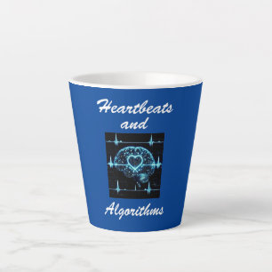 “Heartbeats and Algorithms” futuristic love Latte Mug