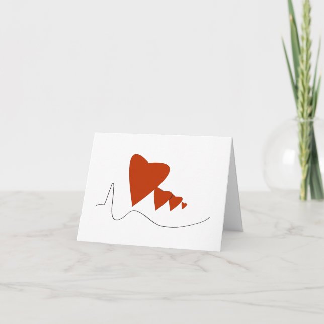 Heartbeats - Note Card - Wide Customizable (Front)
