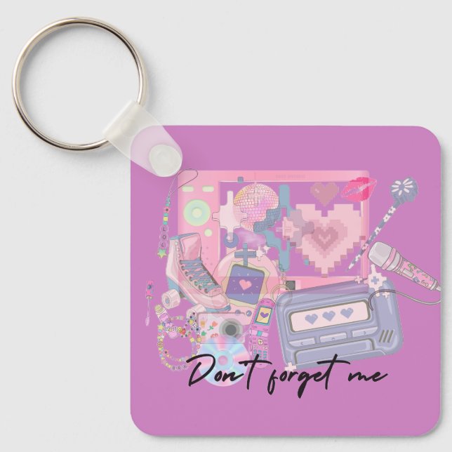 Heartbeats of the 2000s – Pink Nostalgia Keychain (Front)