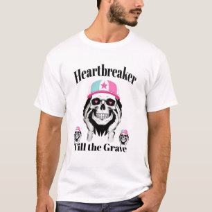 Heartbreaker Till the Grave  Skull Graphic T-Shirt