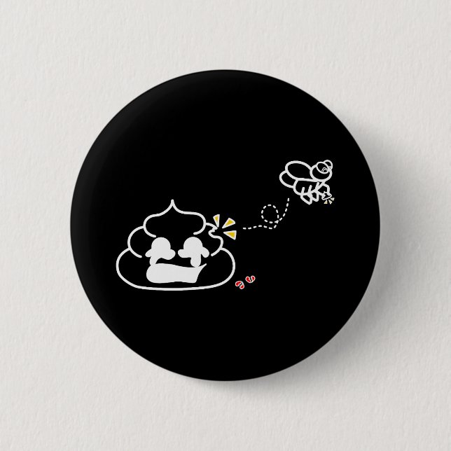 Heartbroken Poop - Brootsch the PooPoo 2 Inch Round Button (Front)