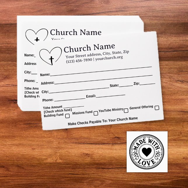 HeartCross2 Church Tithe Offering Collection Envelope (Best Selling Church Tithing Collection Envelope)