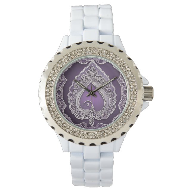 Hearted in Purple AI art  Watch (Front)