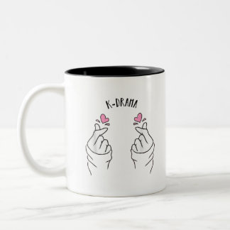 Hearteu Heart Finger K-Drama T-Shirt Korean Music Two-Tone Coffee Mug