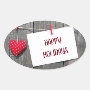 **HEARTFELT AND PRETTY** CHRISTMAS OVAL STICKER