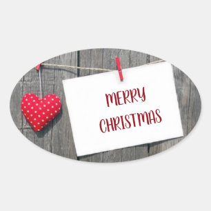 **HEARTFELT AND PRETTY** CHRISTMAS OVAL STICKER