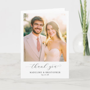 Heartfelt Beige Elegant Photo Thank You Card