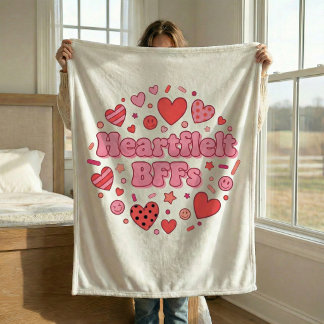 Heartfelt BFFs Best Friend Friendship Cozy Blanket