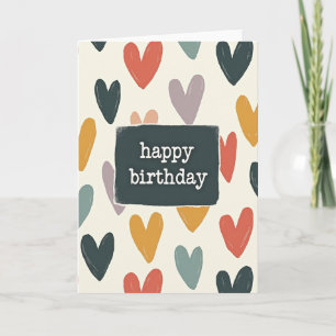 Heartfelt Birthday Painted Hearts Card