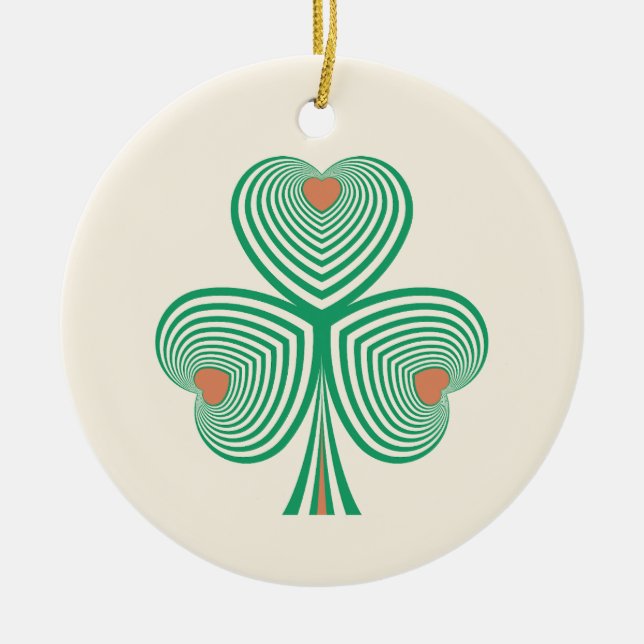 Heartfelt Clover Ceramic Ornament (Front)