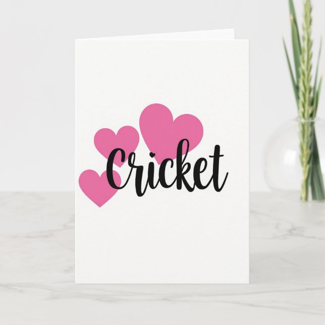 Heartfelt Cricket Script Card (Front)