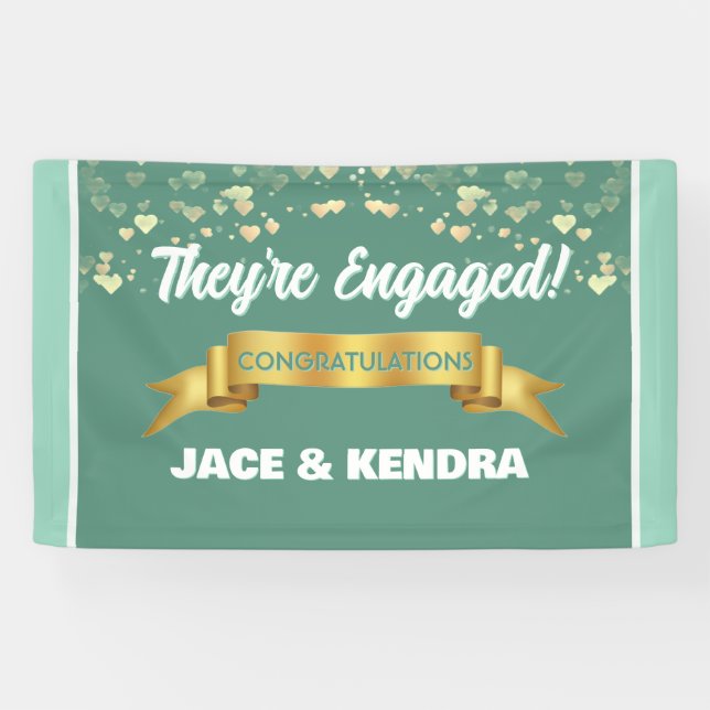 Heartfelt Custom Engagement Party Banner (Horizontal)