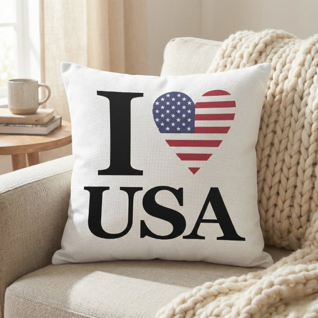Heartfelt Devotion: I Love USA Iconic Pillow (The Heart of Your Home.)