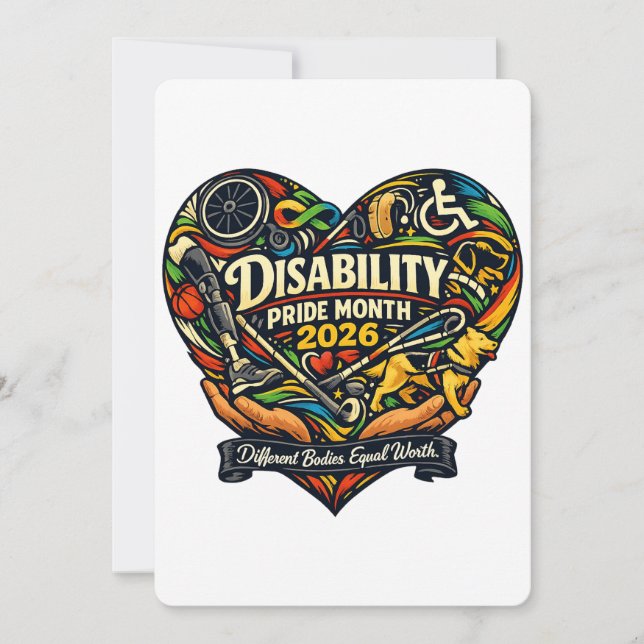 Heartfelt Disability Pride Month 2026 Card (Front)