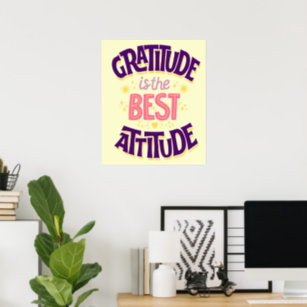 Heartfelt Echoes: Gratitude is the Best Attitude Poster