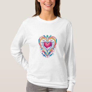 Heartfelt Elegance: Women's Graphic T-Shirt