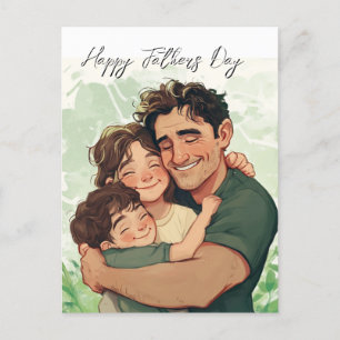 Heartfelt fathers and son day Postcard
