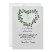 Heartfelt Floral Heart Family Sympathy Thank You