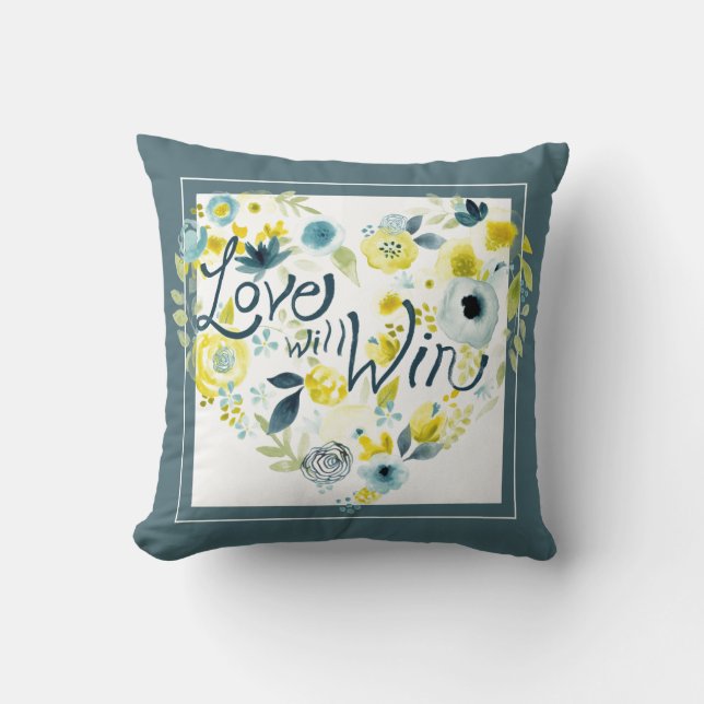Heartfelt Floral II Throw Pillow (Front)
