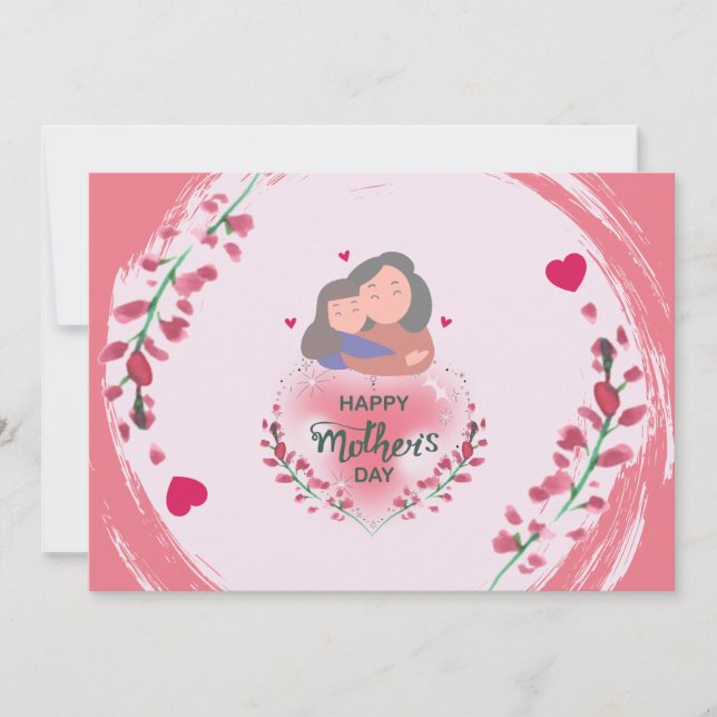heartfelt  floral mom illustration mother's day  card (Front)
