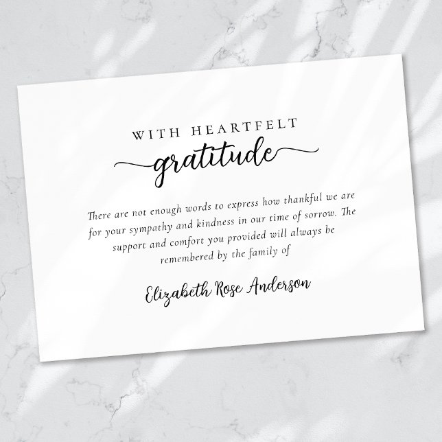 Heartfelt Gratitude Funeral Thank You Card (Creator Uploaded)