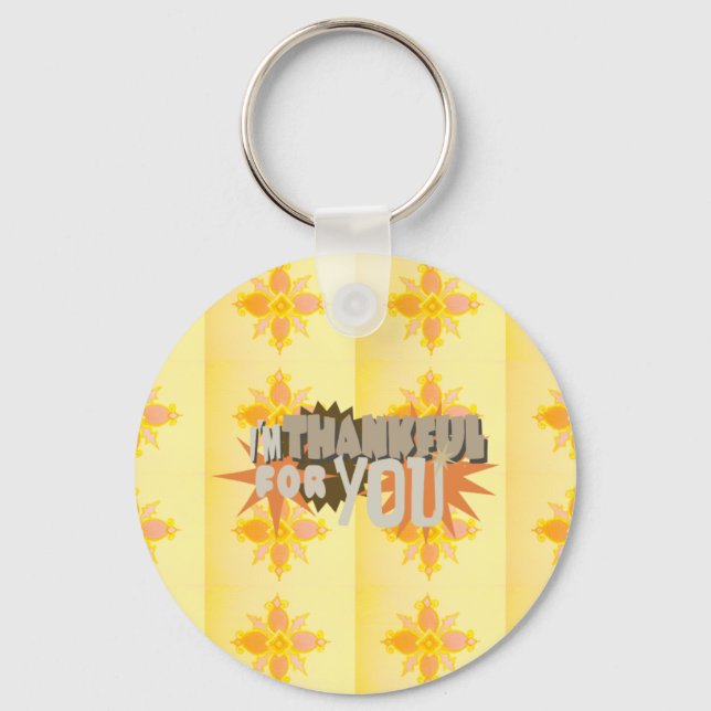 Heartfelt Gratitude: "Thankful For You" with Love, Keychain (Front)