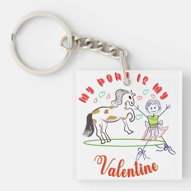 Heartfelt Hooves: My Pony is My Valentine Keychain (Front)